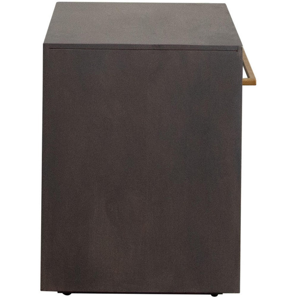 Ceny Side End Table | 1 Drawer | Gray Oak Solid Mango Wood | 26’’ BM338680