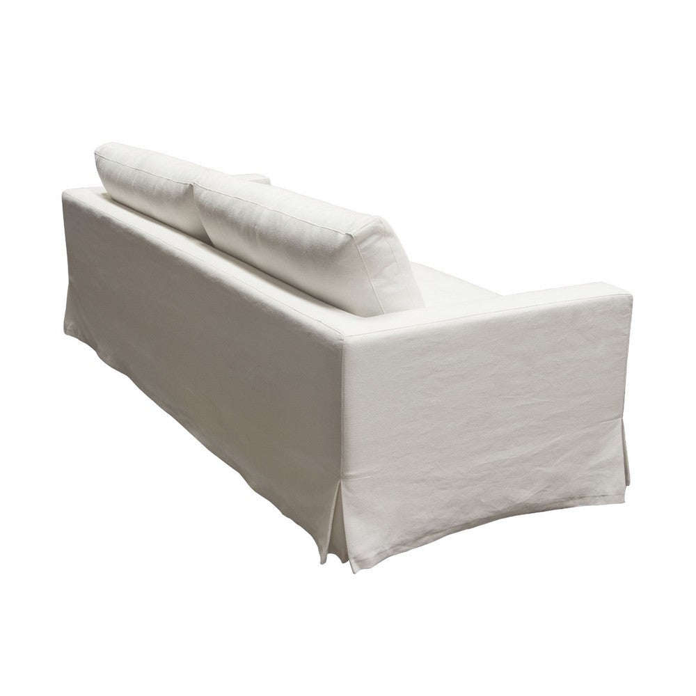 Aiza Sofa | 94’’ | Feather Down Seating | White | Linen Cover