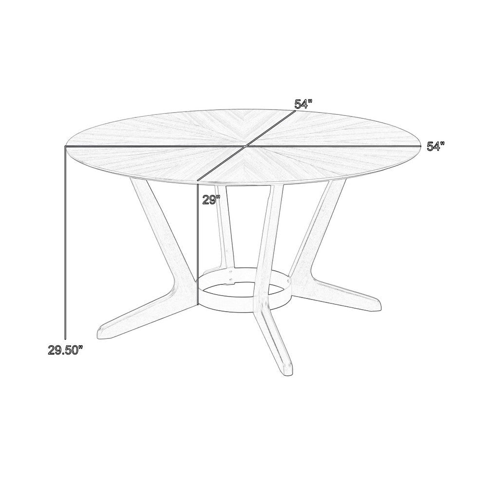 Alana Dining Table | Walnut Brown Rubberwood | Black Metal | 54’’ Round BM339022