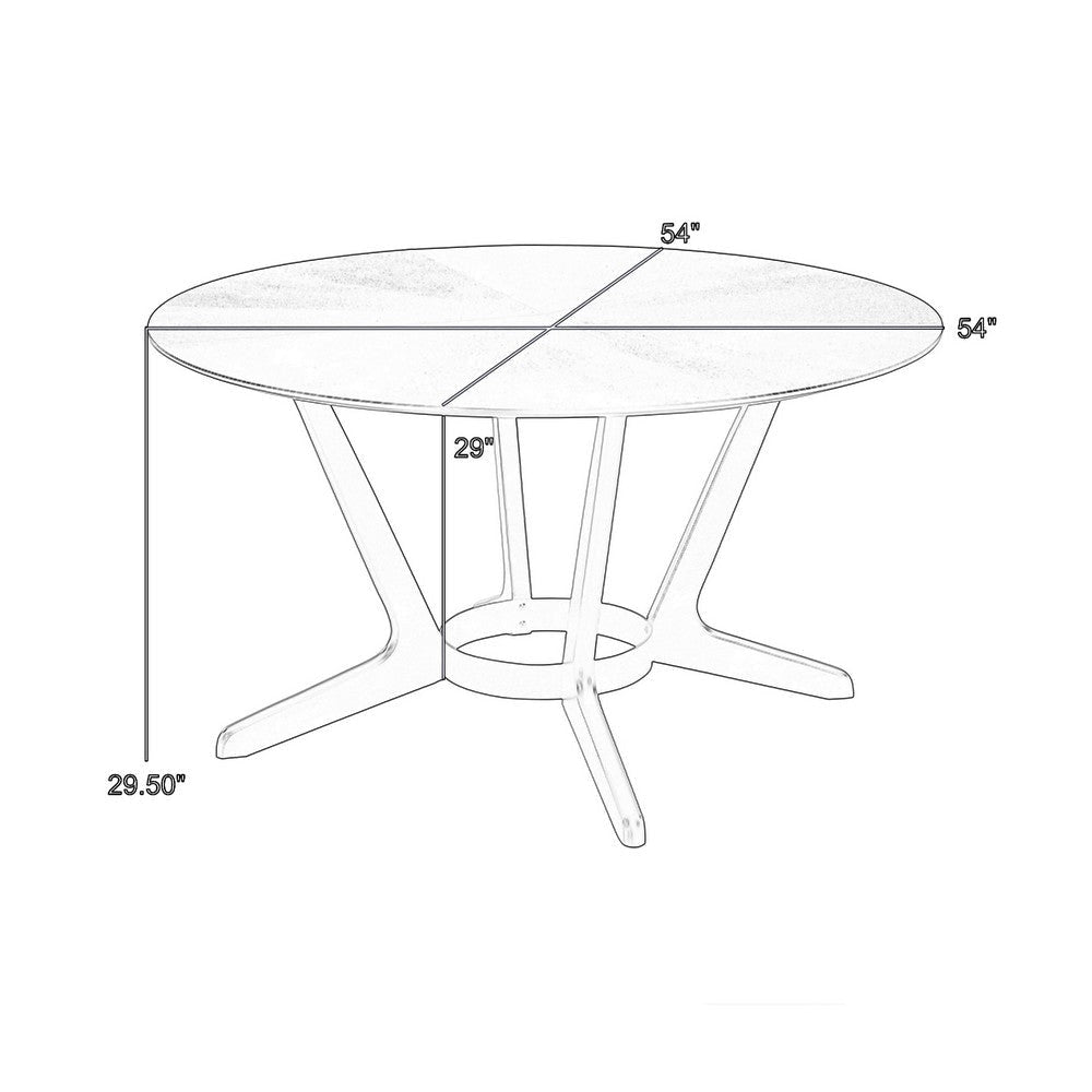 Alana Dining Table | Black Rubberwood | Metal | Round 54’’ Top BM339023