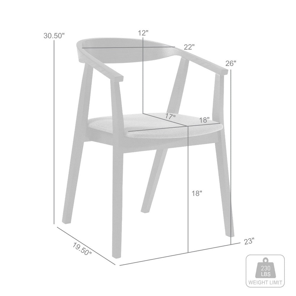 Alana Dining Chair Set of 2 | Black Wood Frame | Charcoal Gray Fabric