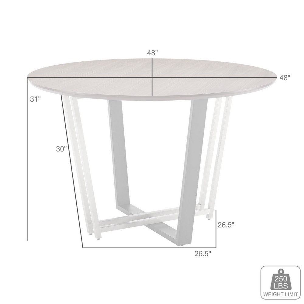 Leyne 48’’ Round Dining Table | Gold Steel & Black Iron | Walnut Veneer