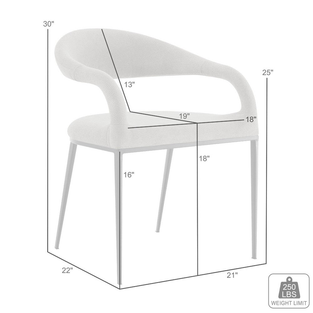 Morgie Dining Chair Set of 2 | Curve Back Integrated Arms | Navy Blue BM339086