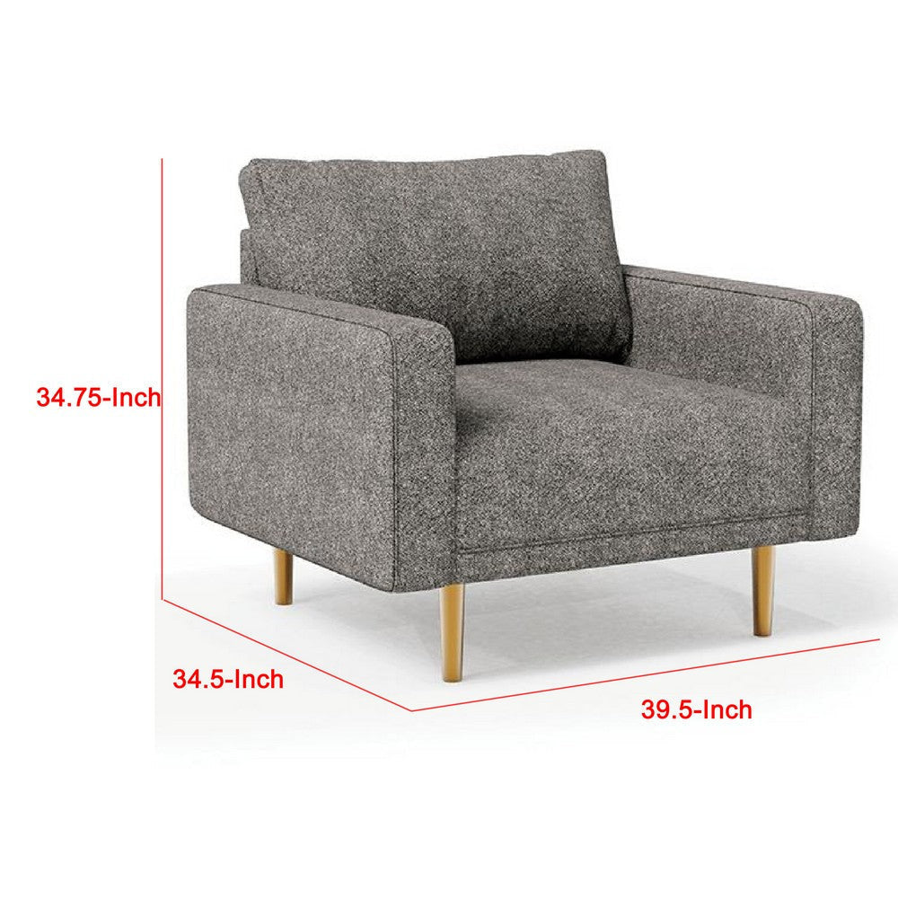 Remy Accent Sofa Chair | Charcoal Gray Boucle Fabric | Bench-Style Seating BM339218