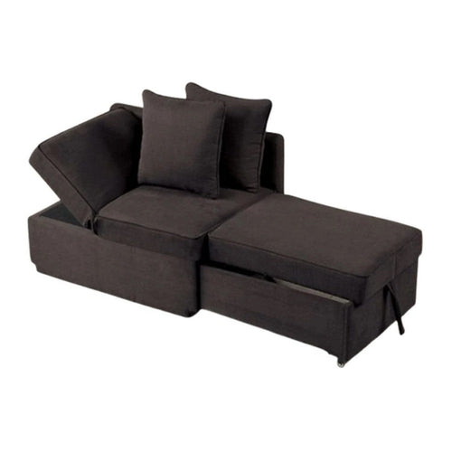 Bernie Modular Convertible Chair Futon | Gray | Multiple Configurations | 2 Pillows