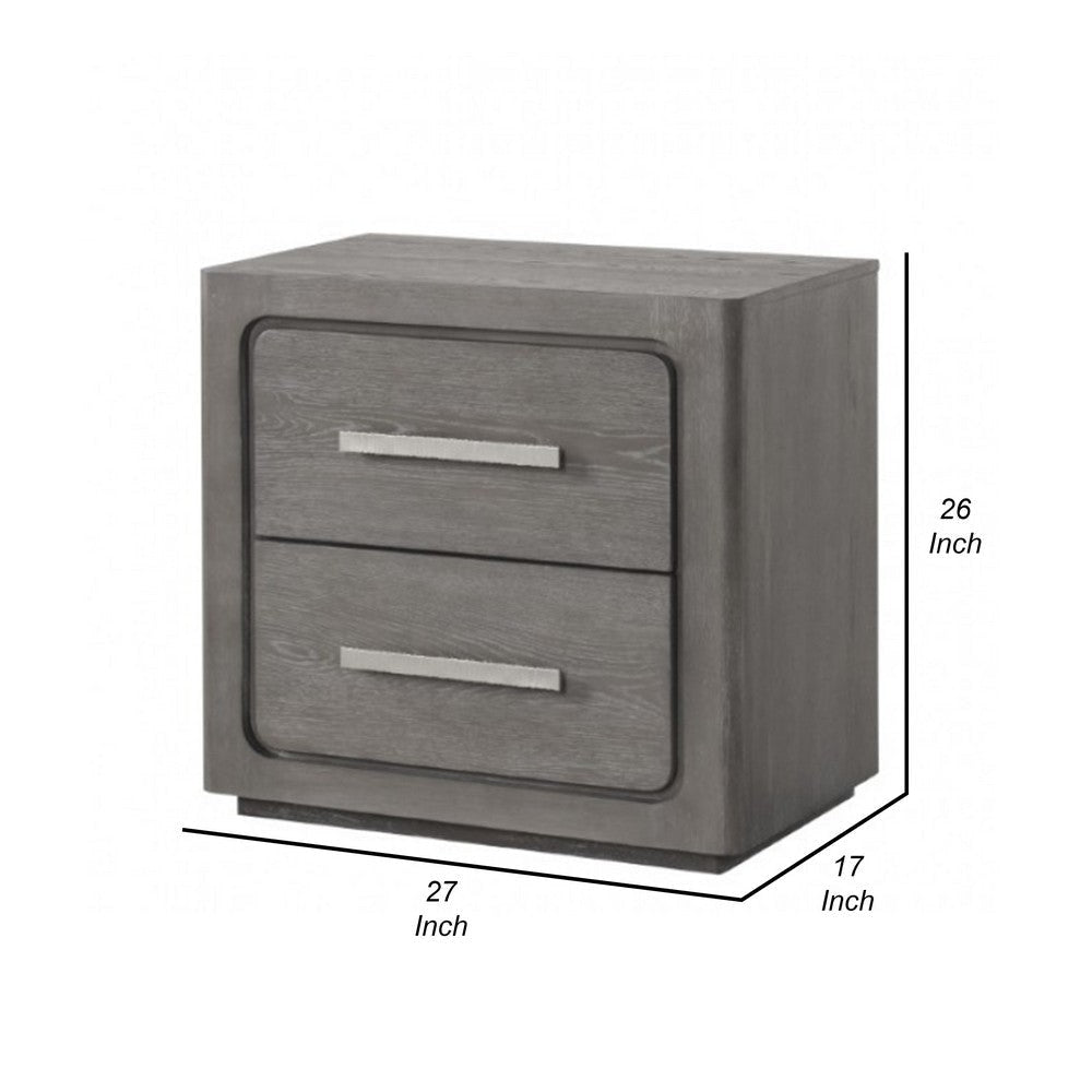 Thorne Nightstand | 2 Drawers w Top Felt Lining | Warm Gray | 27’’ BM339245