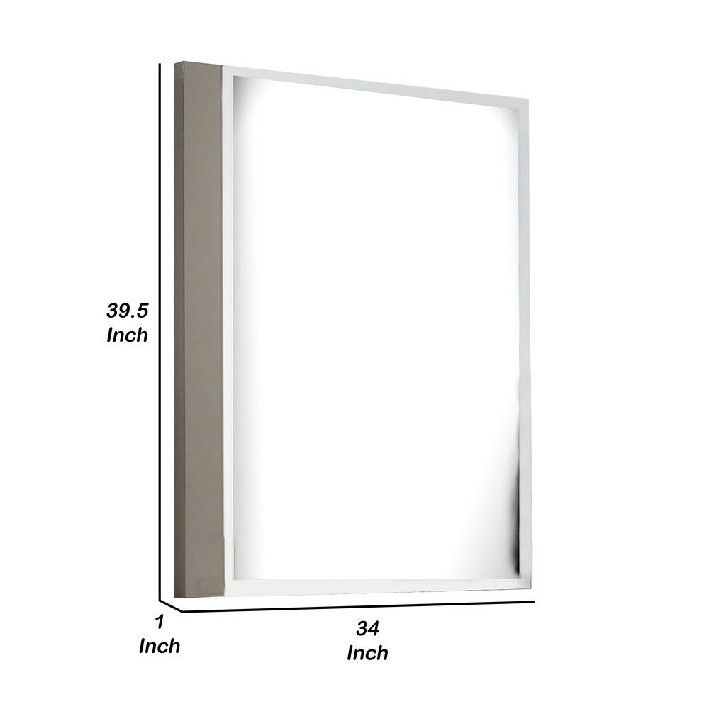 Suni Dresser Mirror | 40’’ | Sleek Light Taupe Wood | Frameless Design BM339326