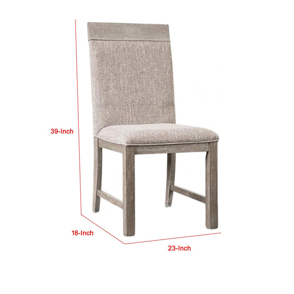 Gris Side Dining Chair | Gray Solid Wood | Fabric Padded Seat BM339378