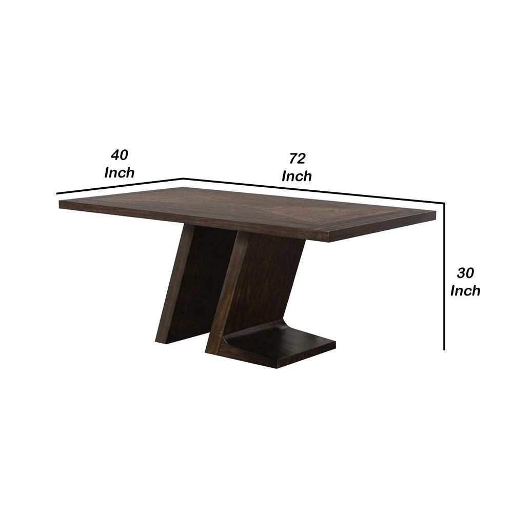 Hols Dining Table | 72’’ Espresso Brown Wood Top | Angled Pedestal Legs BM339382