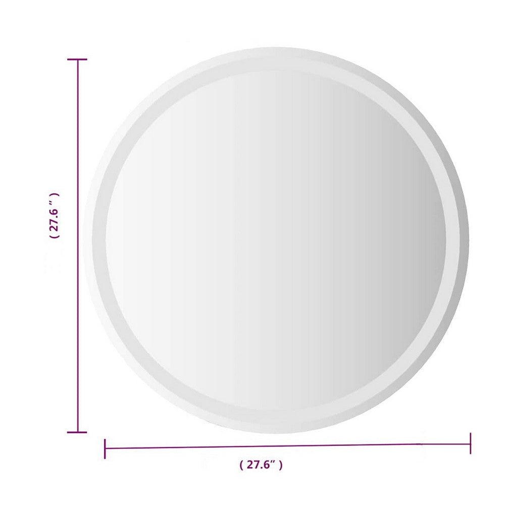 Mio Round Bathroom Wall Mirror | 28’’ | Built In LED w USB Plug BM339685