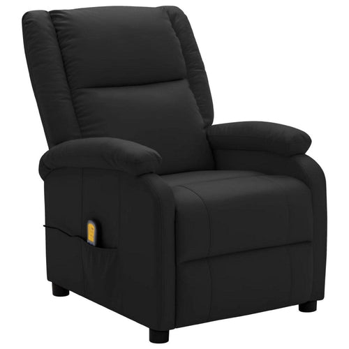 Keo Manual Reclining Massage Chair | Padded Arms | Black Faux Leather