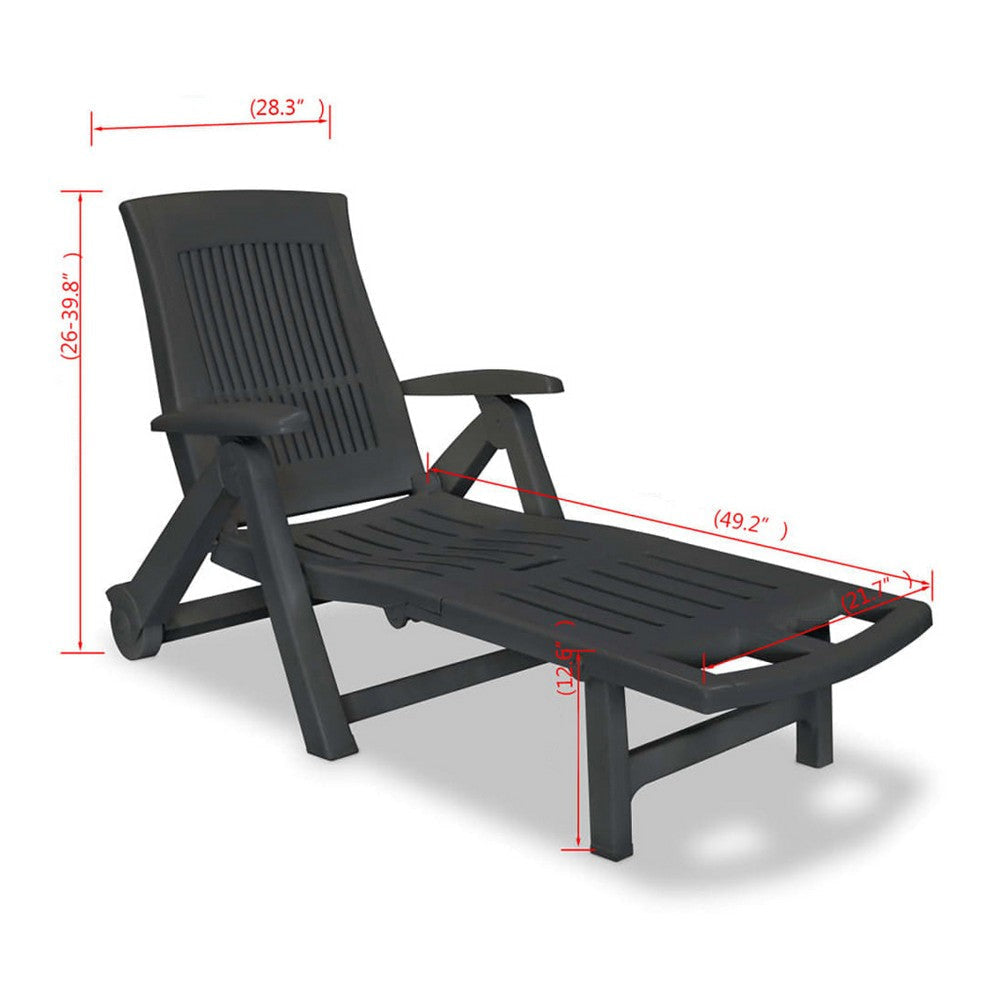 Reny Outdoor Foldable Sun Lounger | Adjustable Back | Black BM339696