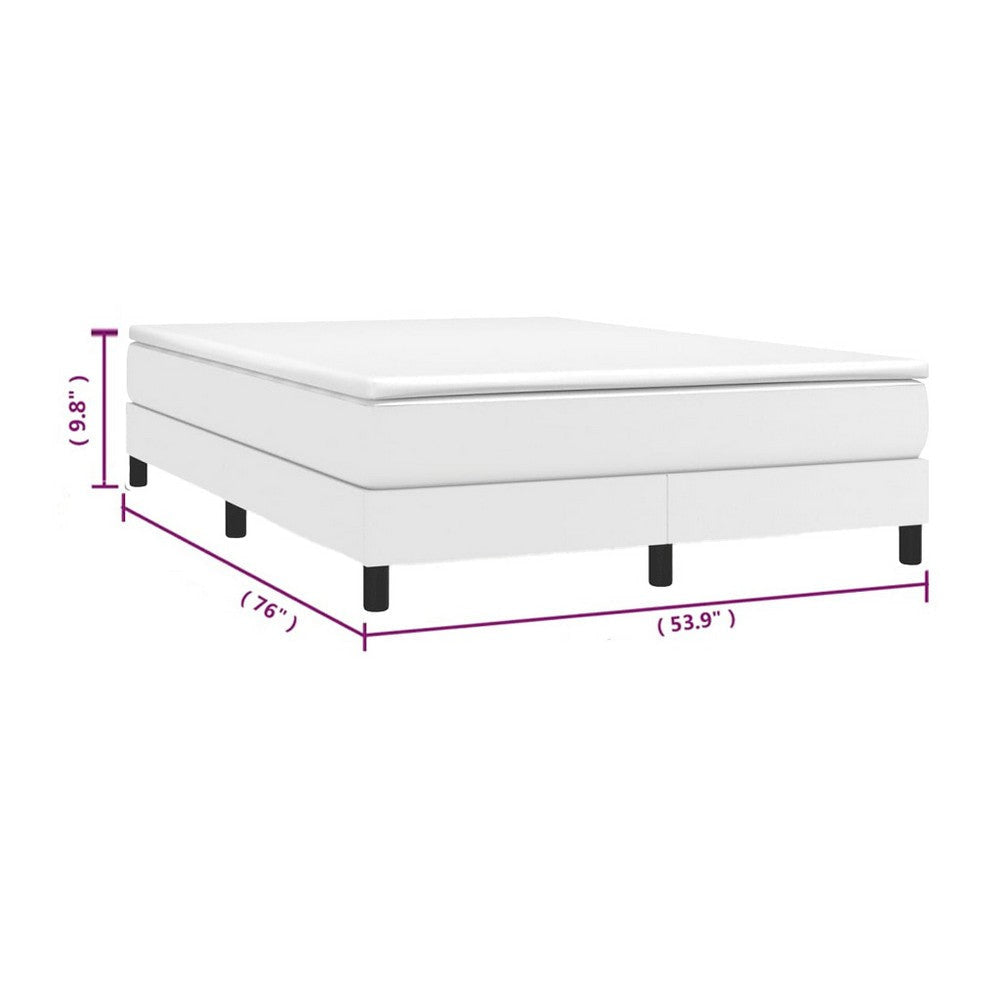 Yeri Full Size Bed Frame| White Faux Leather| Low Profile Legs BM339707
