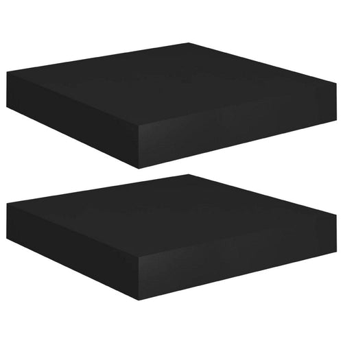Hannah Floating Wall Shelf Set of 2 | 9x9 Square Frame | Black Honeycomb | Metal