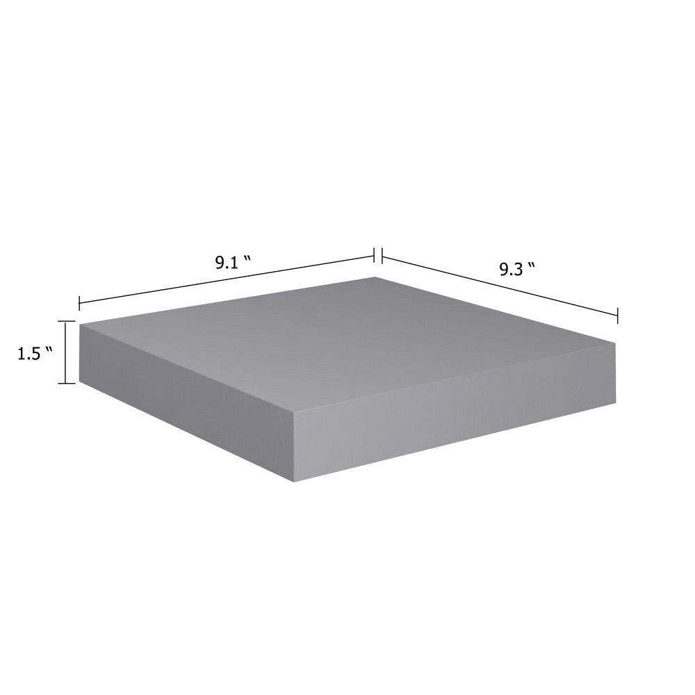 Hannah Floating Wall Shelf Set of 2 | 9x9 Square Frame | Gray Honeycomb | Metal BM339718