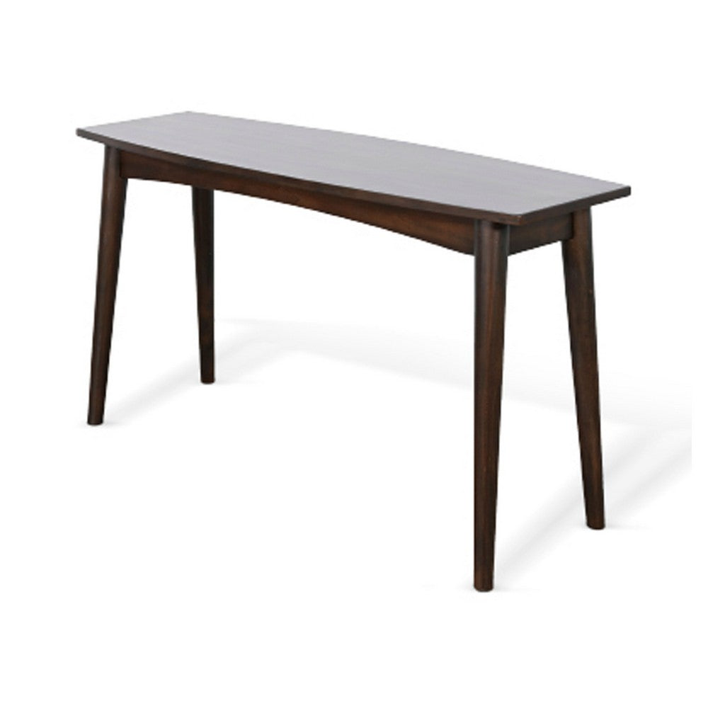 Neva Sofa Console Table | 48" Rectangular | Angled Legs | Dark Brown