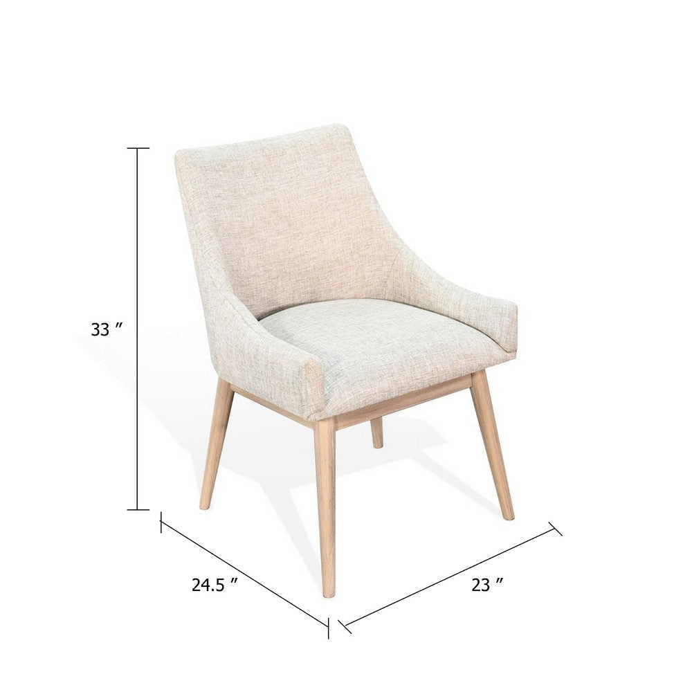 Livvy Low Back Dining Chair Set of 2 | Light Gray | Wheat Brown Wood BM339851