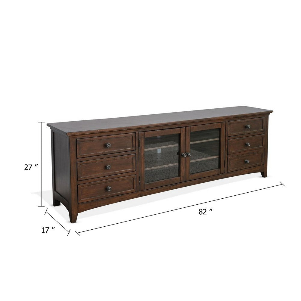 Lesy TV Media Entertainment Console | 82’’ | 6 Drawers 2 Doors | Brown BM339914