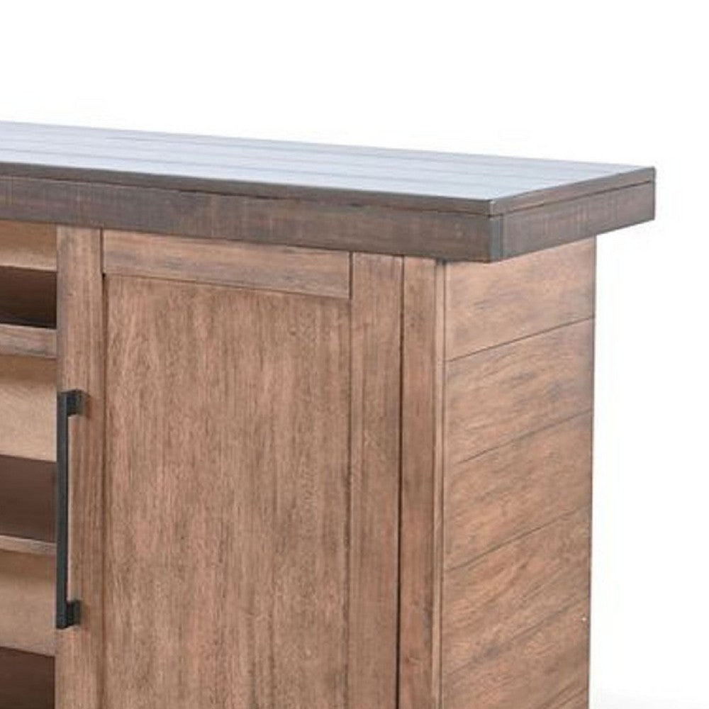 Ceny TV Media Entertainment Console | 78" | 2 Cabinet Doors | Brown