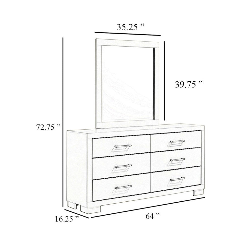 Bela Wide Dresser with Mirror | 6 Drawers | Silver | Cappuccino Brown BM339981
