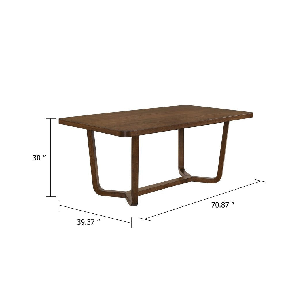 Lere Dining Table | Antique Style Brown Wood | Spacious 71’’ Rectangular Top BM340200