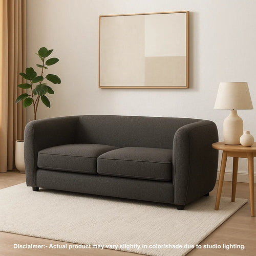 Dly Retro Loveseat | Gray Boucle Seat | Welt Trim | 68" Tuxedo Style