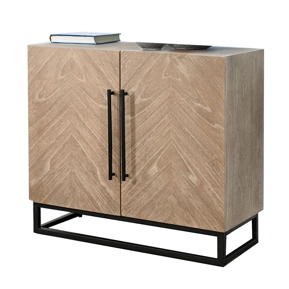 Dimy Accent Cabinet | 36" | 2 Doors w Adjustable Shelves | Brown Solid Wood