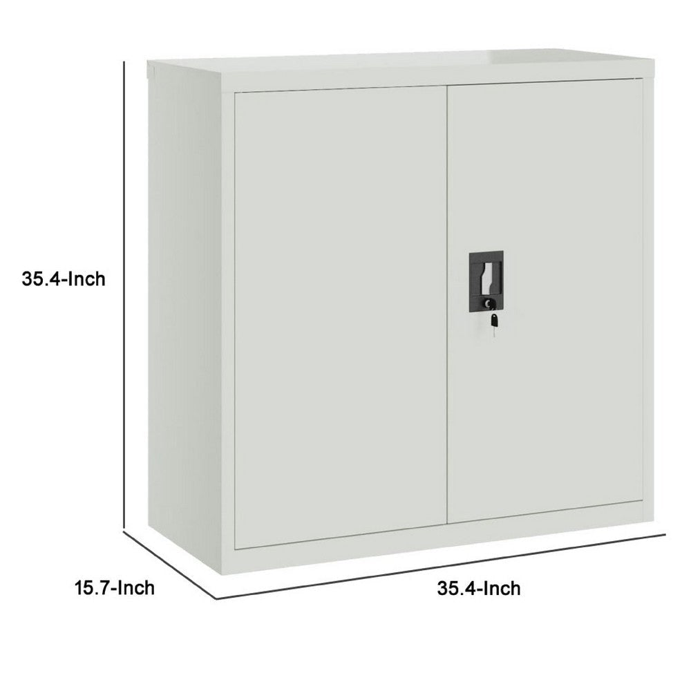 Filing Cabinet | Matte Gray Steel Body | 2 Adjustable Shelves | 35’’ BM340457
