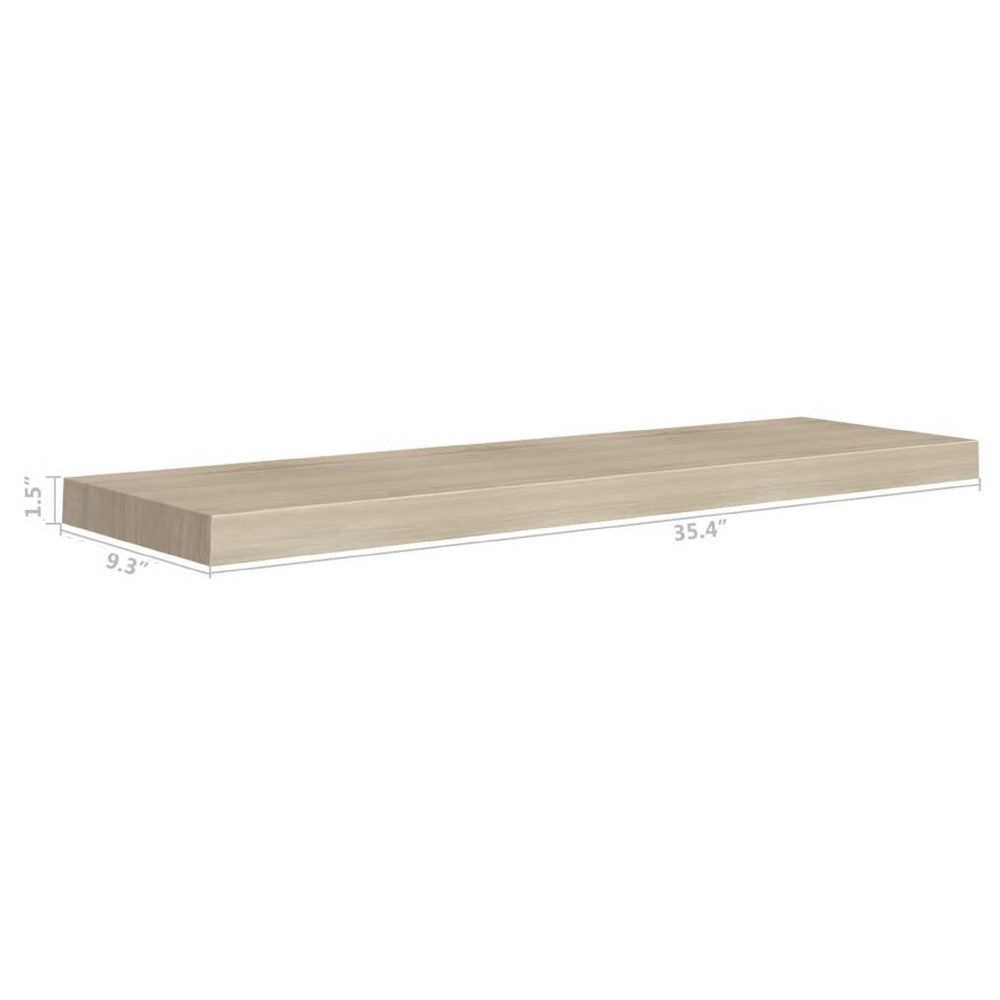 Zyno Floating Wall Shelf | 35’’ | Oak Brown MDF Body