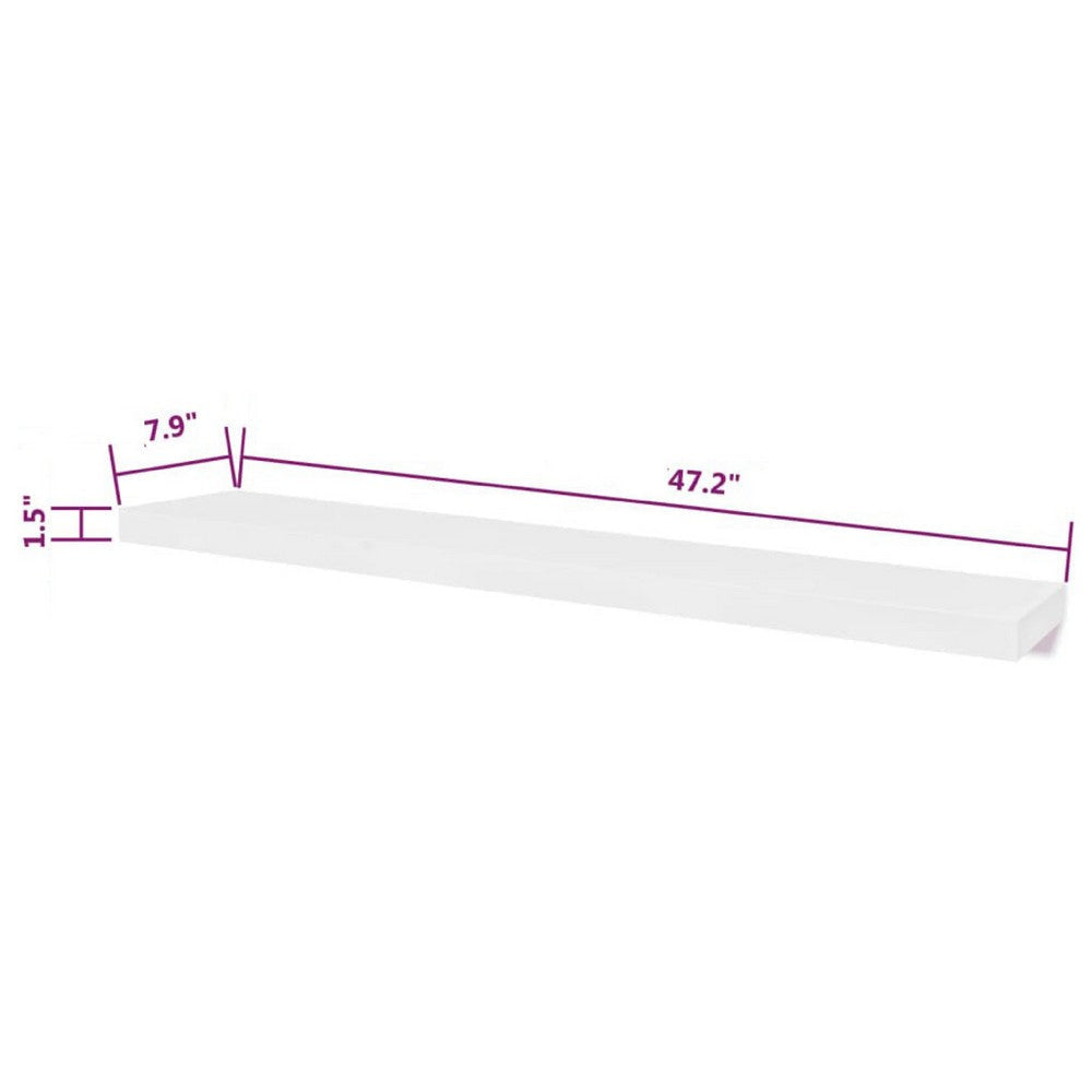 Floating Wall Shelf Set of 2 | Spacious White Frame | 47’’ BM340487