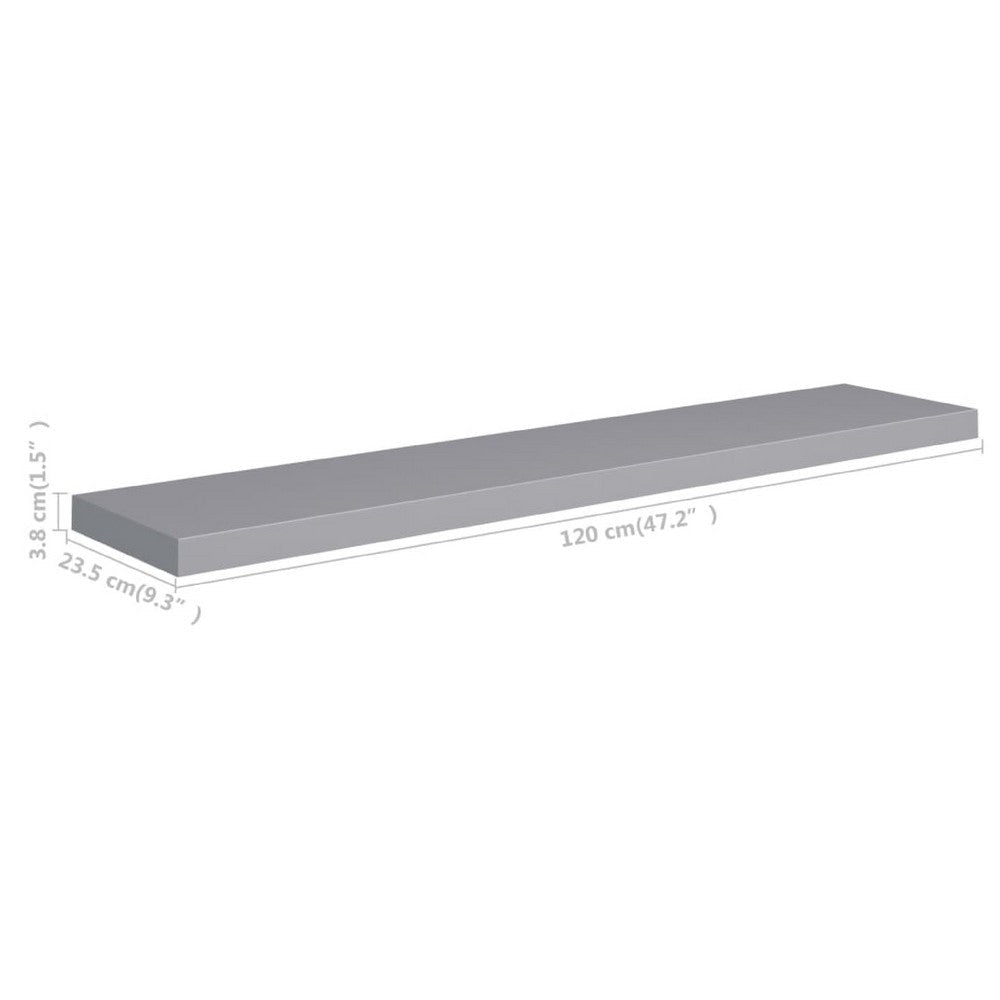 Gima Hanging Wall Shelf | Honeycomb MDF | Gray | Rectangular 47’’ BM340494