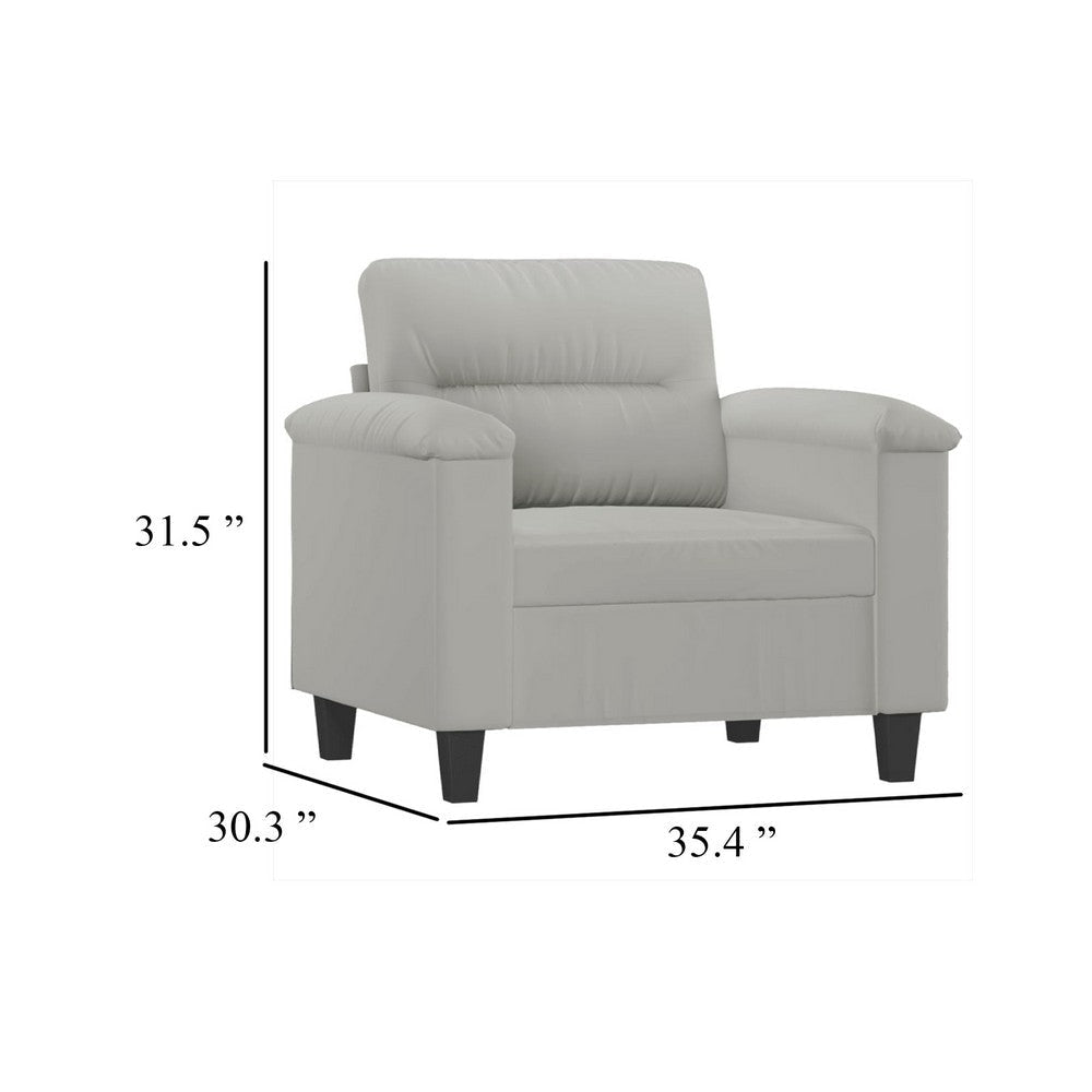 Sofa Chair | Gray Microfiber | Tapered BLock Legs | 35’’ BM340547