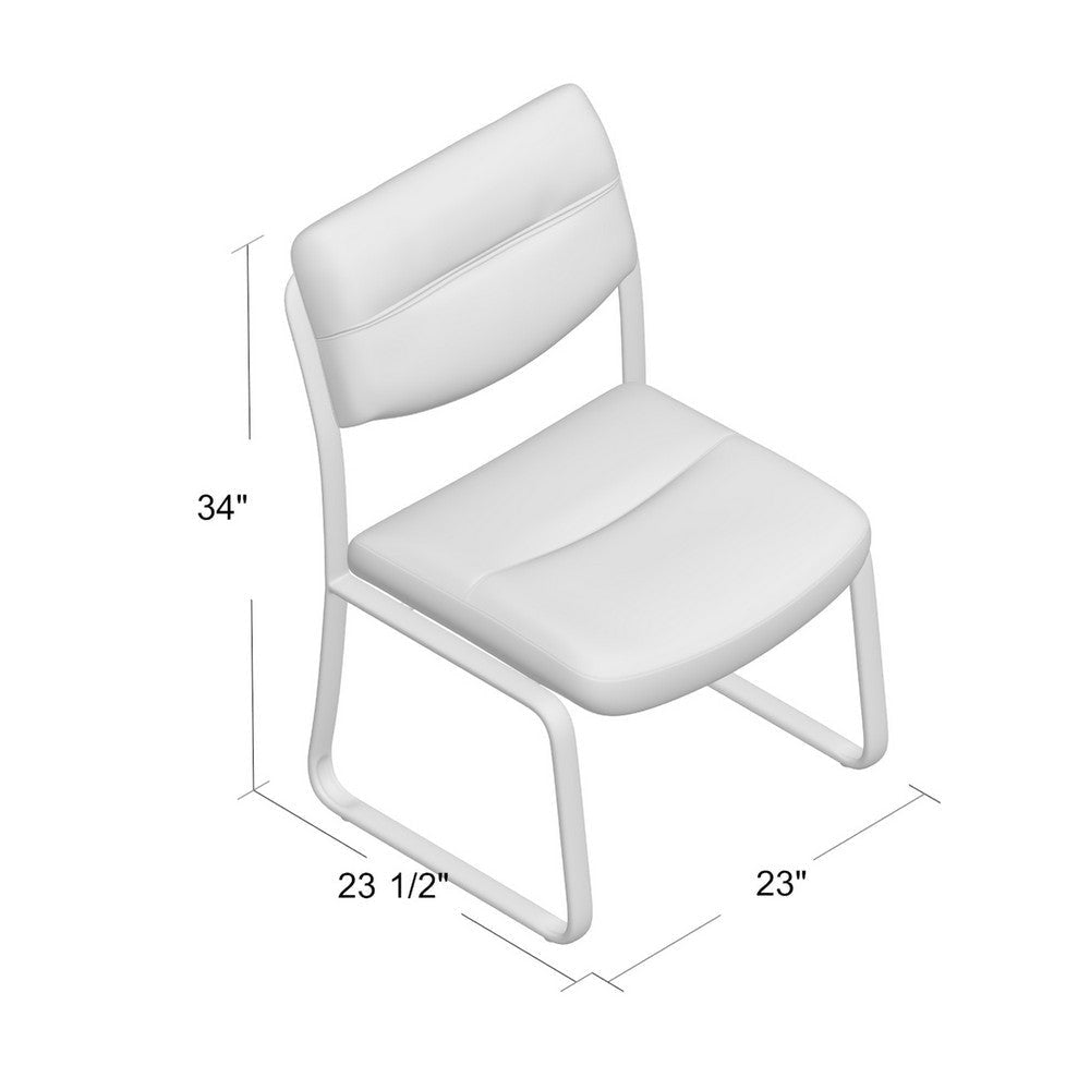 Eve Side Chair w Sled Base | Steel Frame | Black Faux Leather BM340713