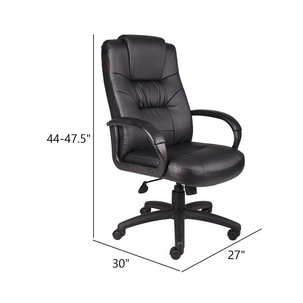 Mala Executive High Back Chair | Black Faux Leather | Lumbar Support BM340785