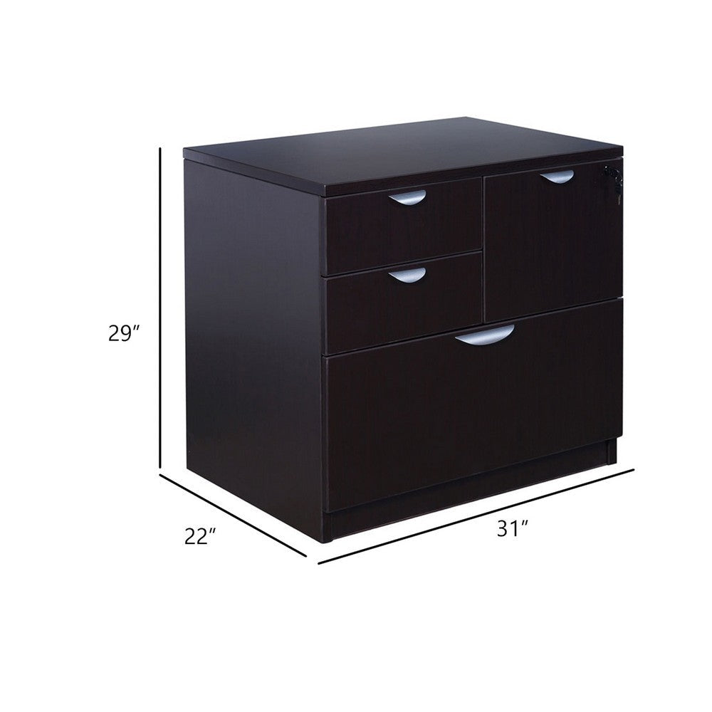 Ley 4 Drawer Lateral File Cabinet | Mocha Brown Office Storage BM340796