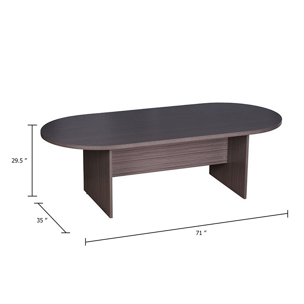 Mike 71’’ Oval Conference Table with Panel Legs | Driftwood Gray BM340802