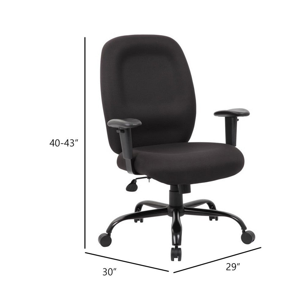 Piny Rolling Oversized Swivel Chair | Adjustable | Black | 400lbs BM340827