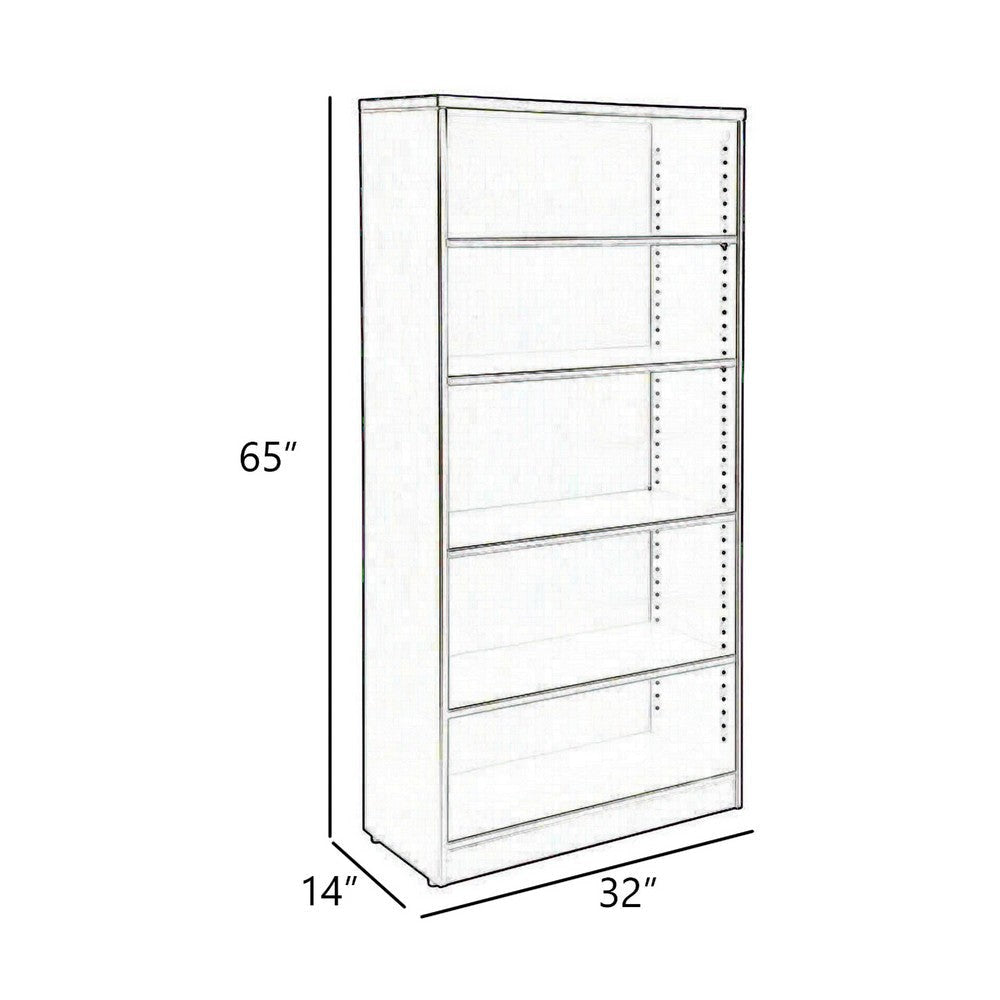 Vin 5 Shelf Bookcase | 65’’ Tall | Driftwood Smoke Gray Melamine BM340828