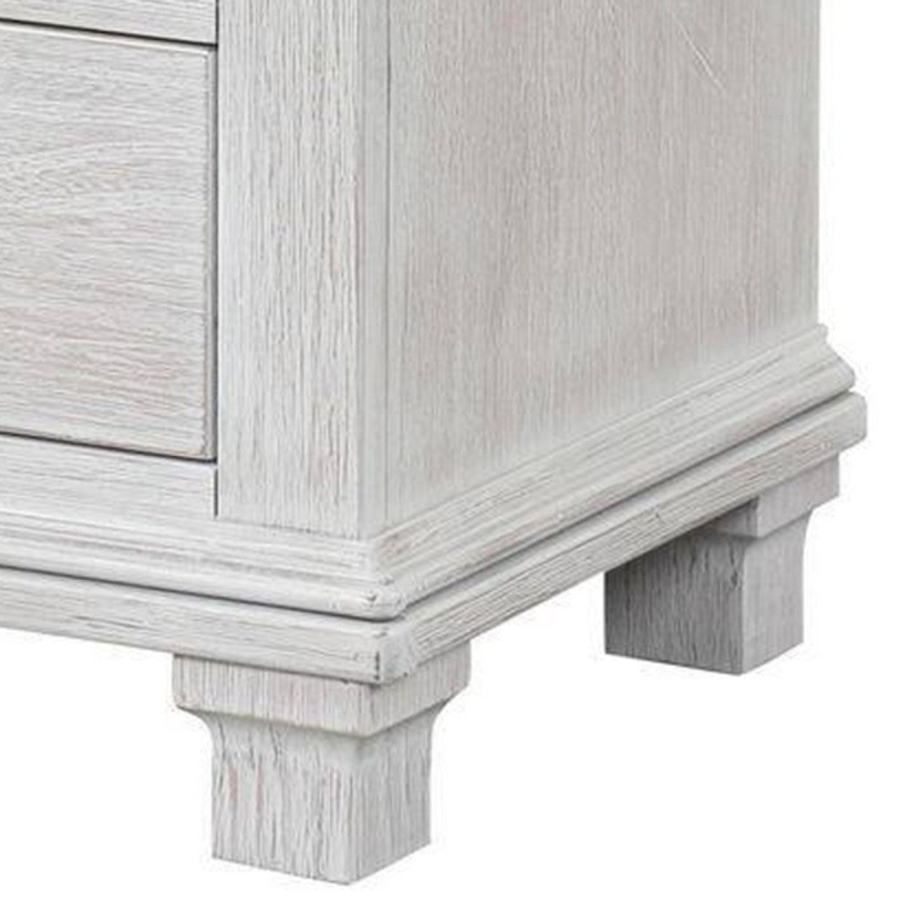 Leyne Nightstand | 3 Drawers | Farmhouse Weathered Gray Solid Wood | 26’’ BM340874
