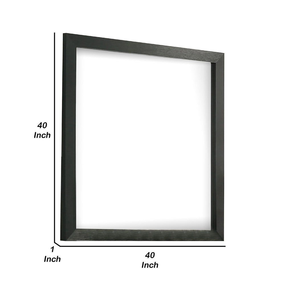 Lati Dresser Mirror | Beveled Glass | Black Wood | 40’’ Square BM340881