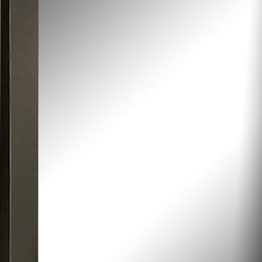 Kena Vanity Dresser Mirror | 2 Tone Metallic Gray Asymmetrical Frame