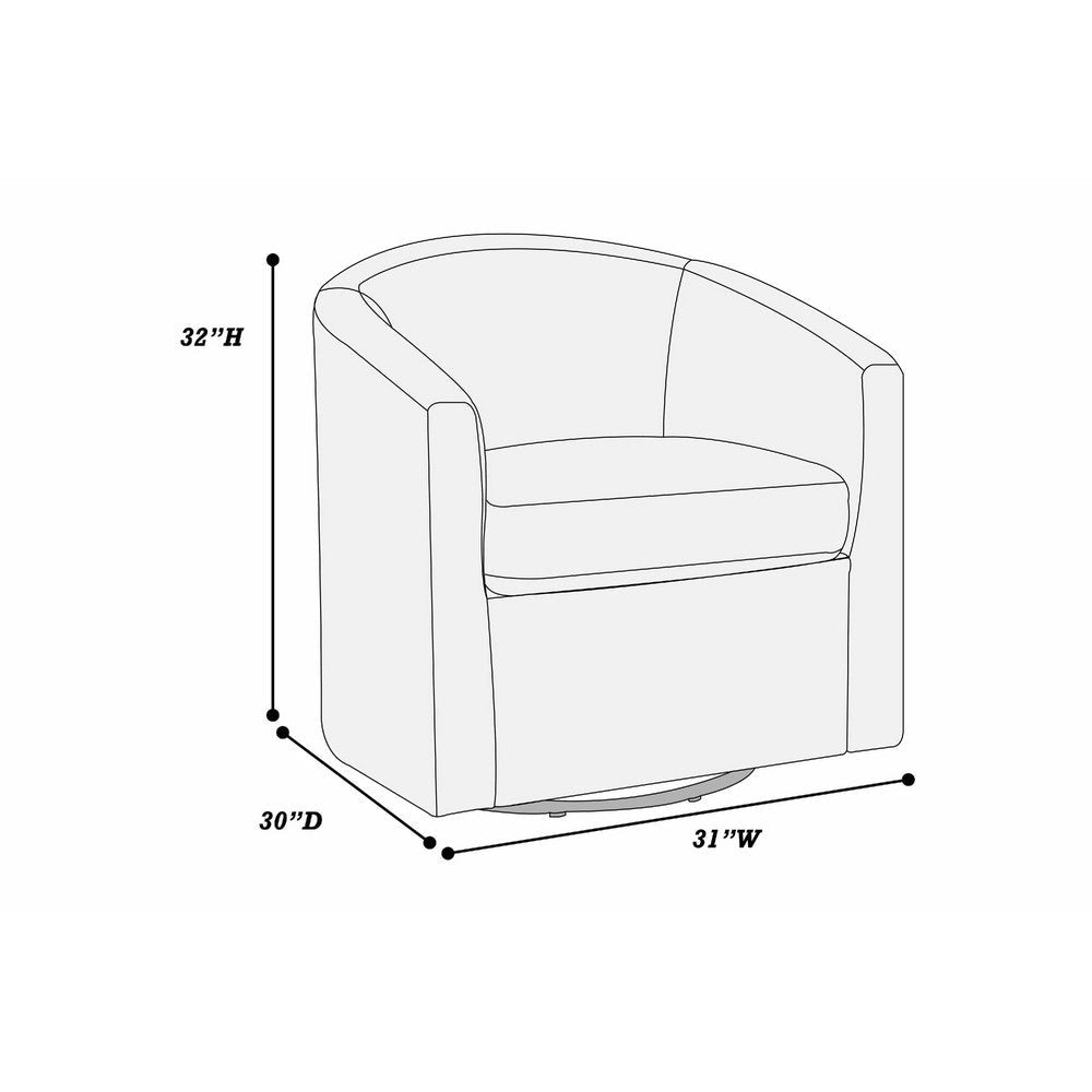 Celina Swivel Chair w Barrel Style Curved Back | Beige Corduroy BM341056