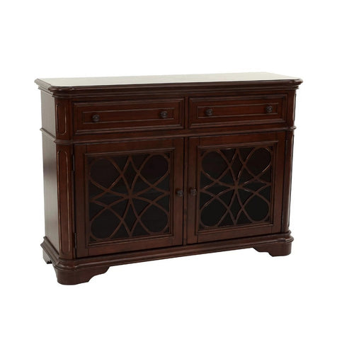 Garry Sideboard Buffet Console | 2 Drawers | Cabinets | Cherry Brown | 56"