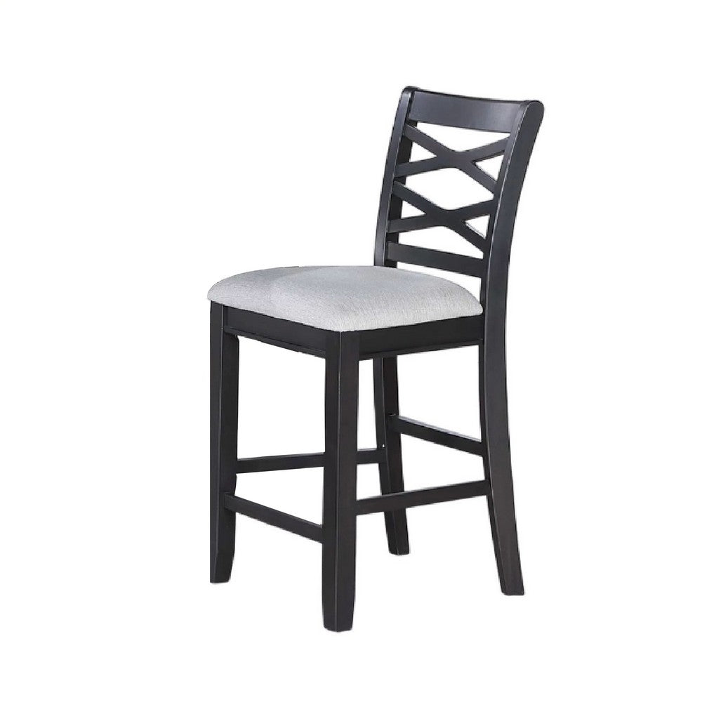Derry 5pc Counter-Height Dining Table & 4 Chairs Set | Gray Rubberwood