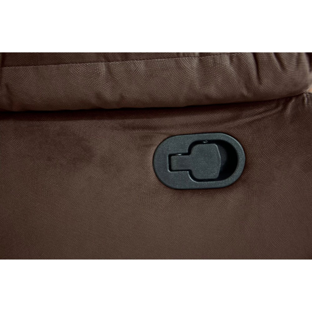 Harper Manual Recliner Lounge Chair | Chocolate Brown Channel Tufted Velvet