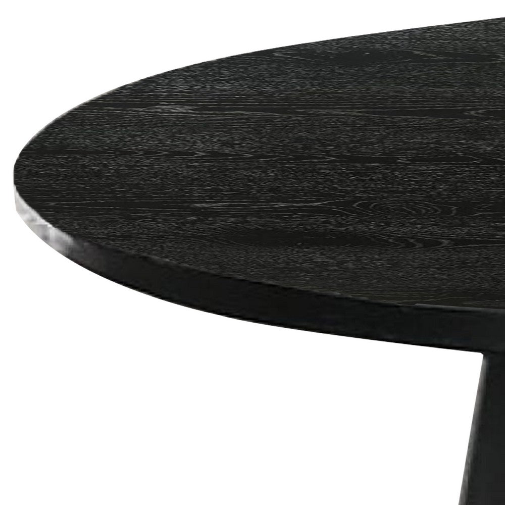 Kily Coffee Table | Cone Pedestal Base | 29" Round Top in Black