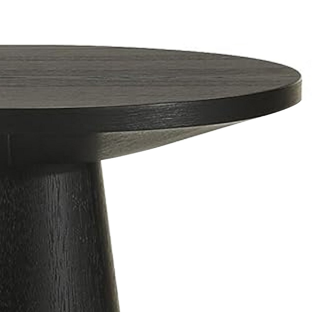 Kily Side End Table | Cone Pedestal Base | 20" Round Top in Black
