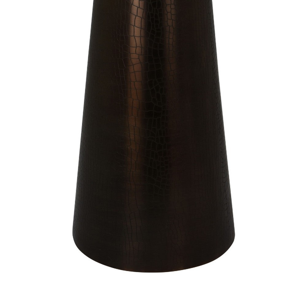 Plant Stand Accent Table | Bronze Metal | White Marble Top | 23"