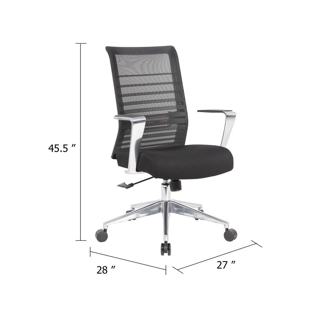 Zara Rolling Task Chair | Black Mesh | Aluminum Synchro-Tilt Mechanism BM344444