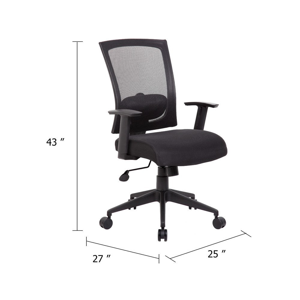 Rolling Task Chair | Black Mesh Back | Nylon Base | Height Adjustable BM344450